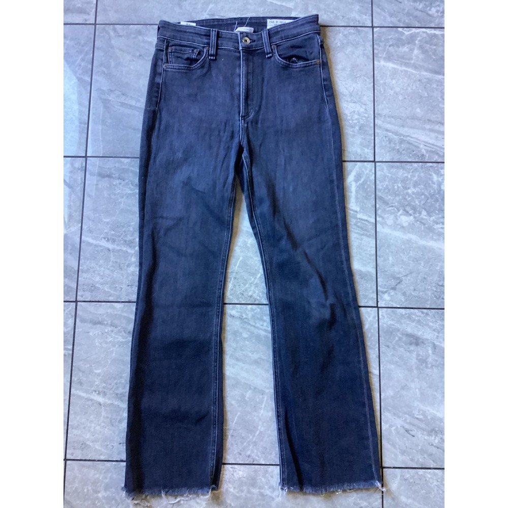 Rag & Bone Nina High-Rise Ankle Flare Jeans Reyes Wash Grey WDD20F2649CURE 25